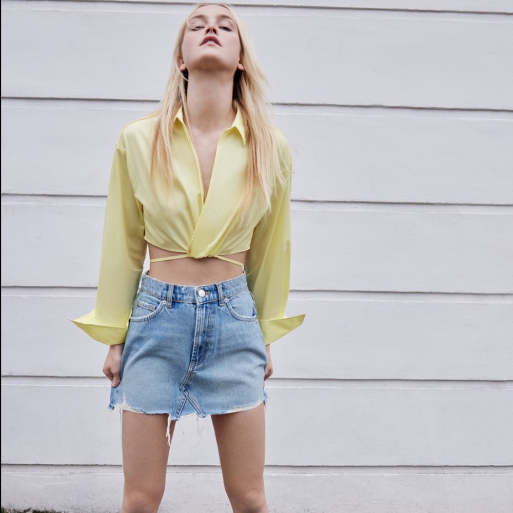 ZARA DENIM MINI SKIRT